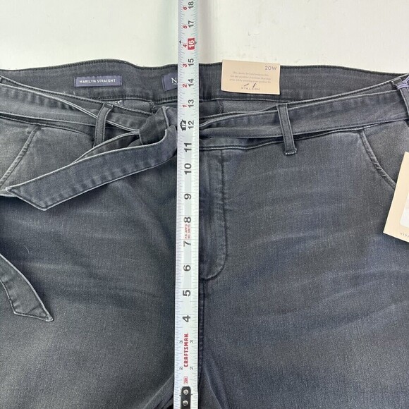 NYDJ Columbia Marilyn Tie Waist Straight Leg Pants Jeans Gray Stretch Size 20W - Picture 7 of 14